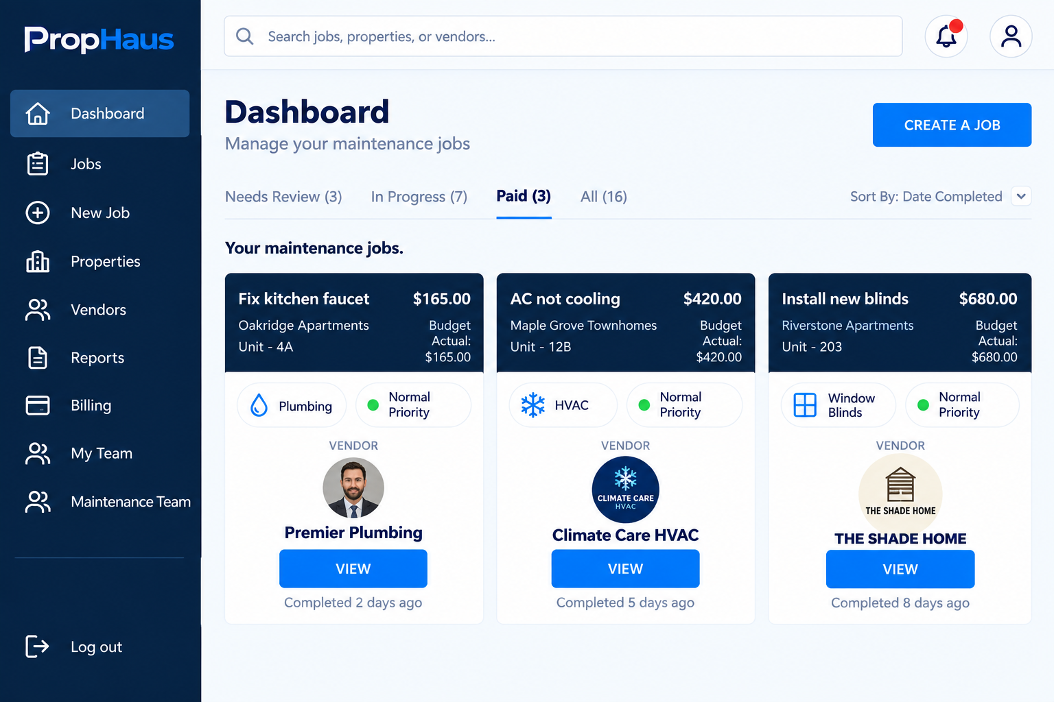 PropHaus Dashboard